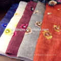Factory directly selling fashion wool silk blend embroidered flowers hijab scarf